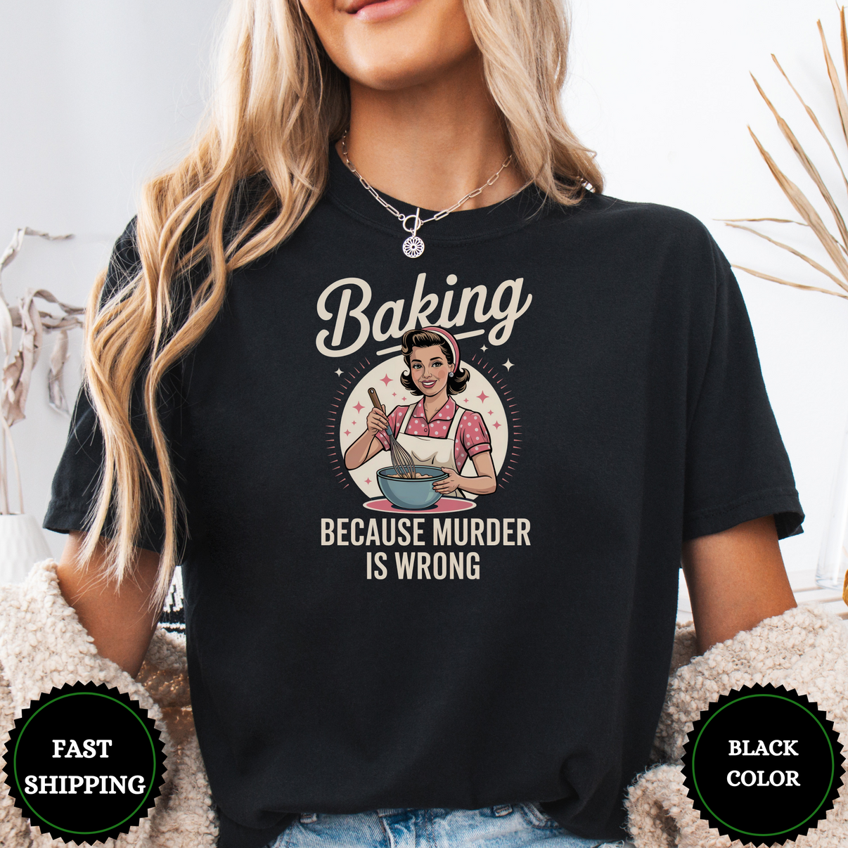Baking Is My Therapy Tee – Funny Retro Baker Shirt - Design & Print Hub