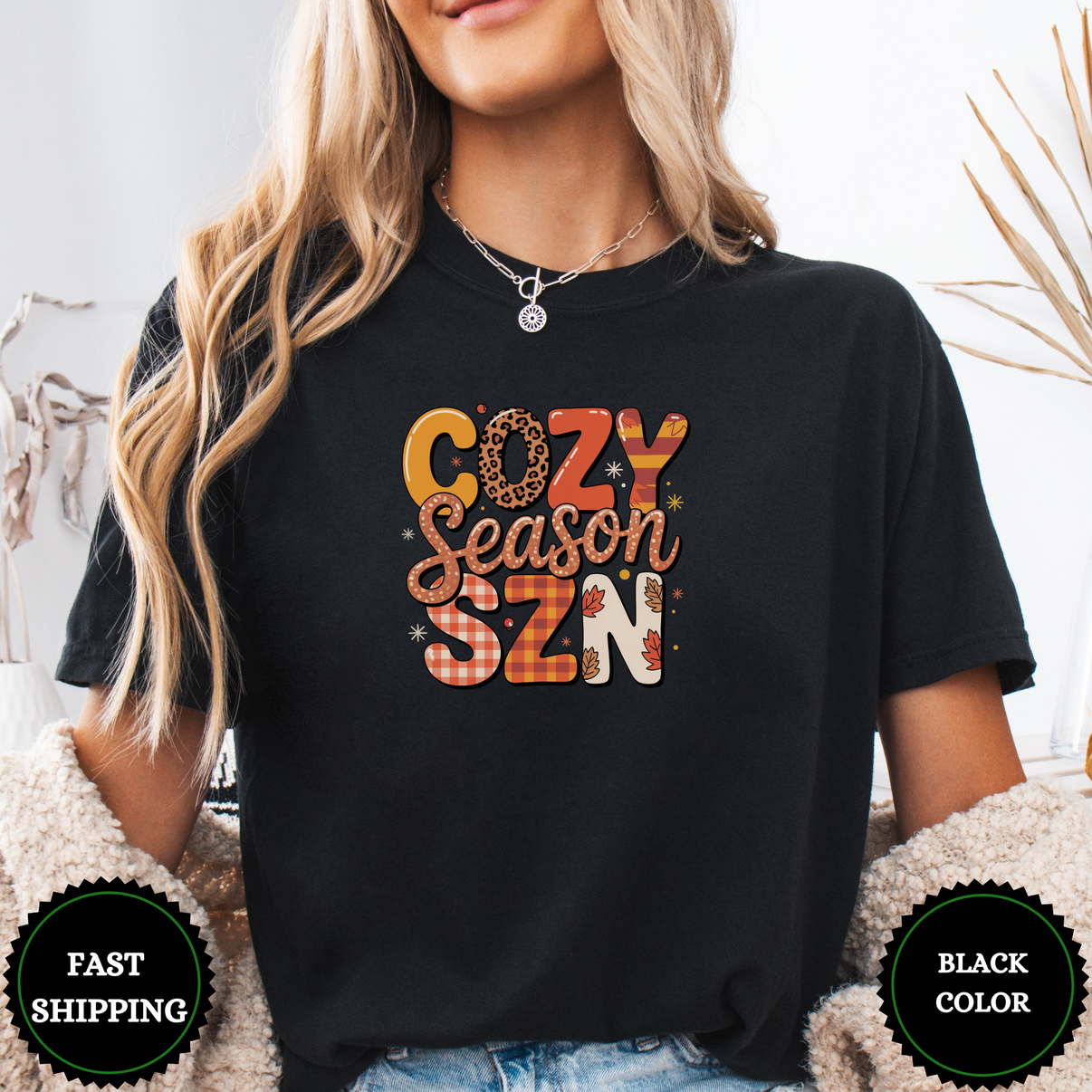 Cozy Season SZN Tee – Fall Vibes Shirt - Design & Print Hub