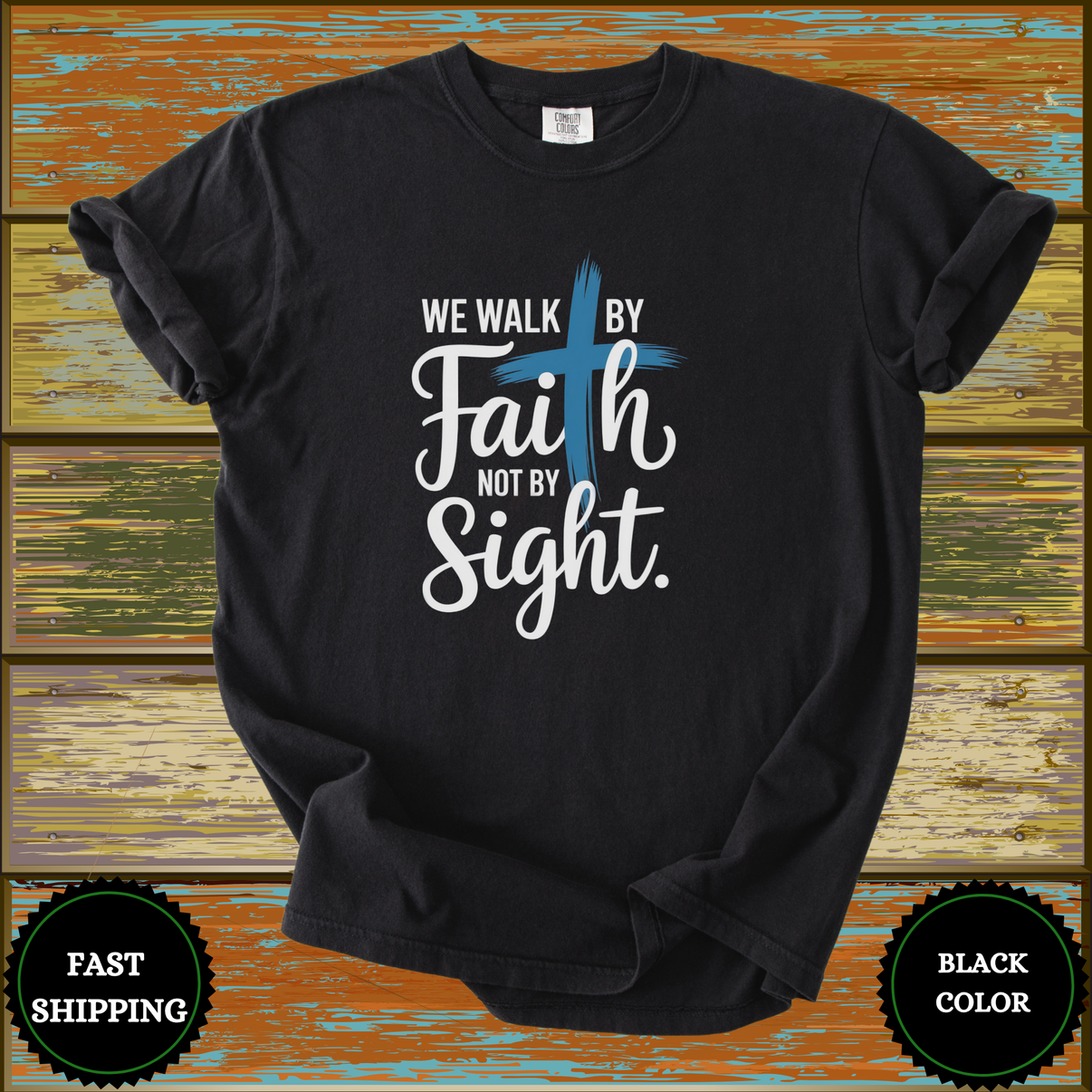 Walk By Faith Christian Bible Verse Tee - Design & Print Hub