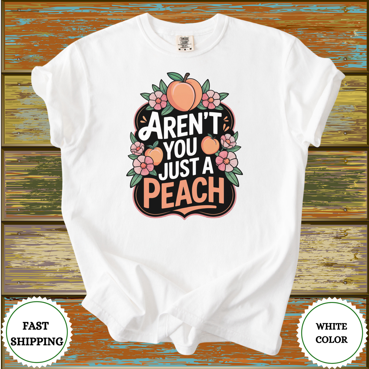 Aren’t You Just A Peach Tee – Retro Peach Graphic Shirt with Cute Fruit & Vintage Vibes - Design & Print Hub