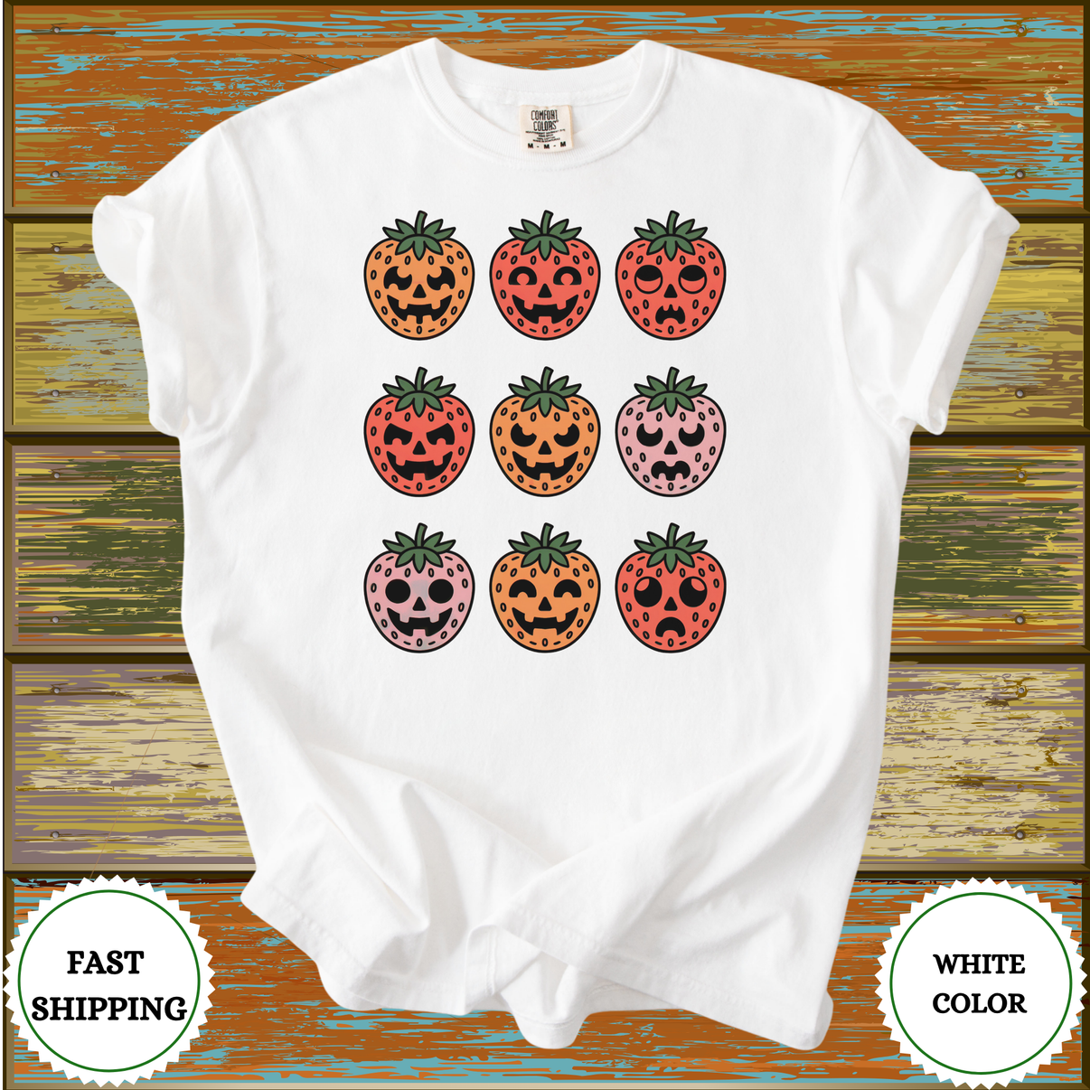 Spooky Strawberry Tee – Cute Halloween Kawaii Fruit Shirt for Fall Vibes & Trick-or-Treat Season - Design & Print Hub