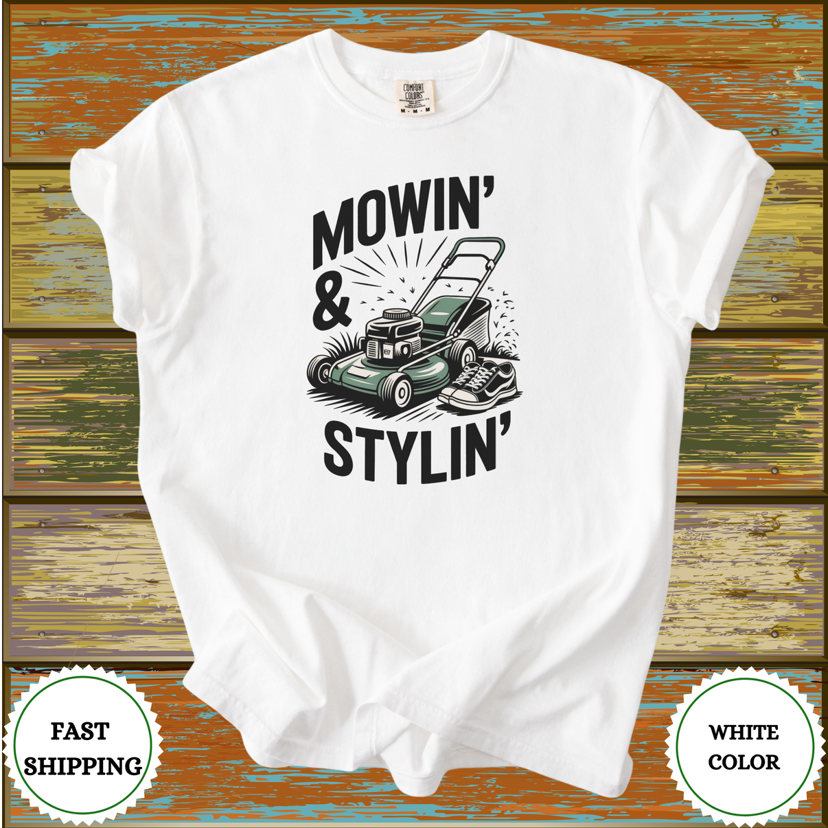 Mowin’ & Stylin’ Dad Shirt - Design & Print Hub