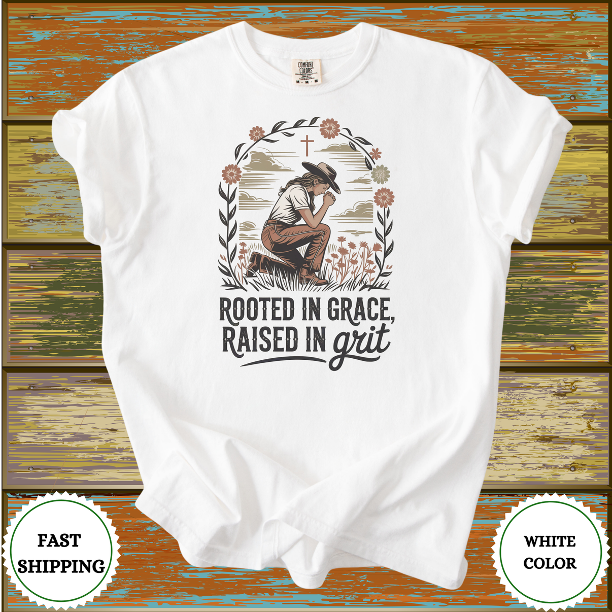 Rooted in Grace Raised in Grit Shirt - Design & Print Hub
