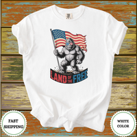 Bigfoot Land of the Free T-Shirt - Design & Print Hub
