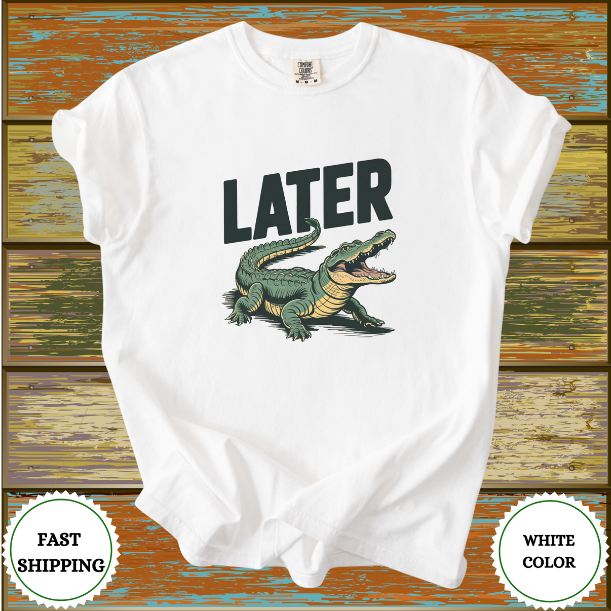 Funny Alligator Later Vintage T-Shirt - Design & Print Hub