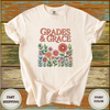 Grades & Grace Teacher Shirt – Floral Inspirational Tee for Educators - Design & Print Hub