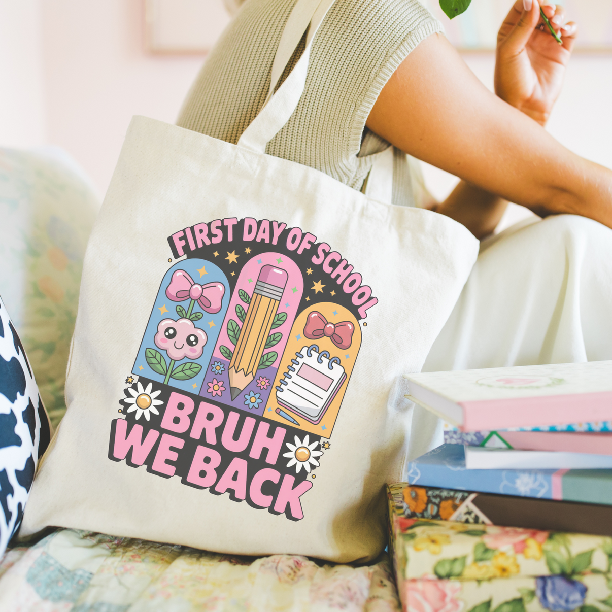 Funny Back to School Teacher Tote Bag | Bruh We Back First Day Classroom Gift - Design & Print Hub