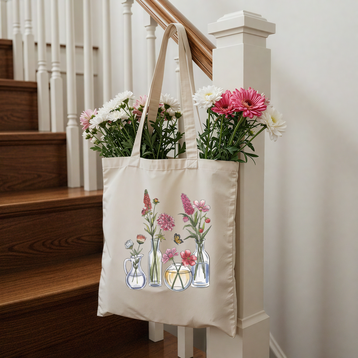 Floral Chemistry Tote Bag | Science Teacher Gift, Biology Lab Tech, Botanical Art Bag - Design & Print Hub