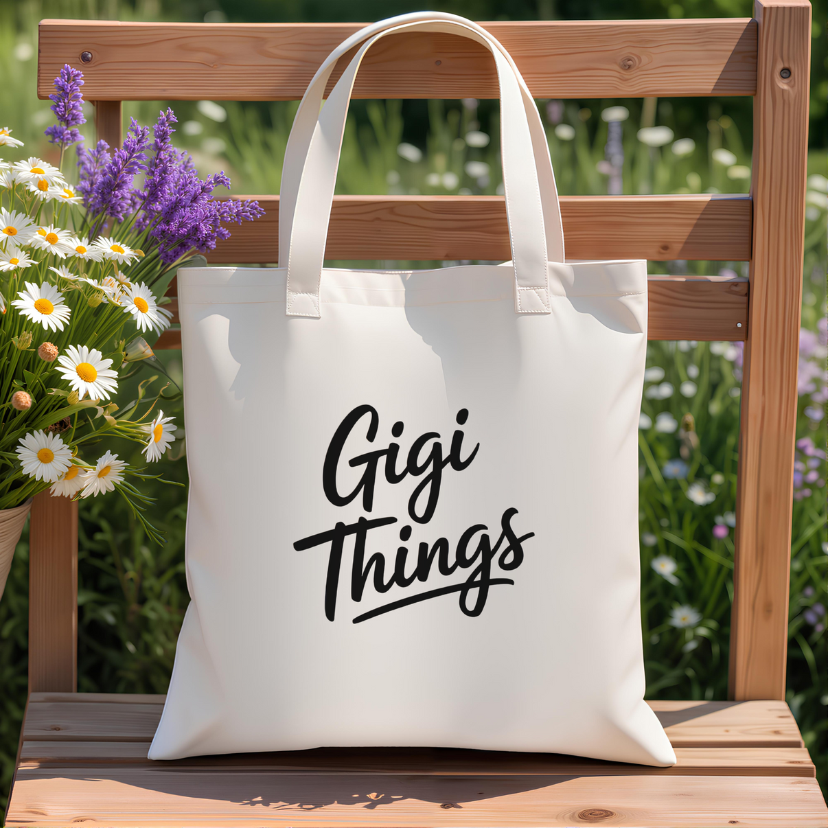 Gigi Things Tote Bag | Grandma Gift, Personalized Gigi Bag, Mother’s Day Gift for Gigi - Design & Print Hub